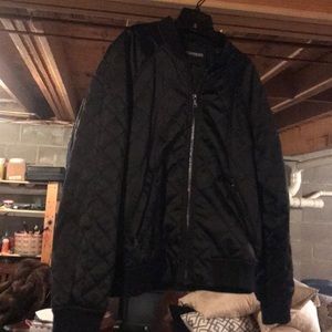 Black satin quilted jacket